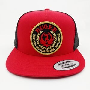 Ruger Embroidered Patch Flat Bill Trucker Mesh Snapback Cap Hat